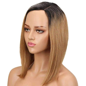 Planet Gates Side Part Bob Wig Non Lace Wig Human Hair Extension Brazilian Remy Hair Wigs Straight Color TT1B/27