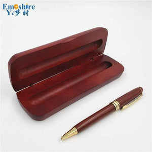 Planet Gates Signature Pen Wood Roller Ball Pen Ballpoint Pen For Writing With Pencil Box Chinese Style Wood Stationey Supplies P046