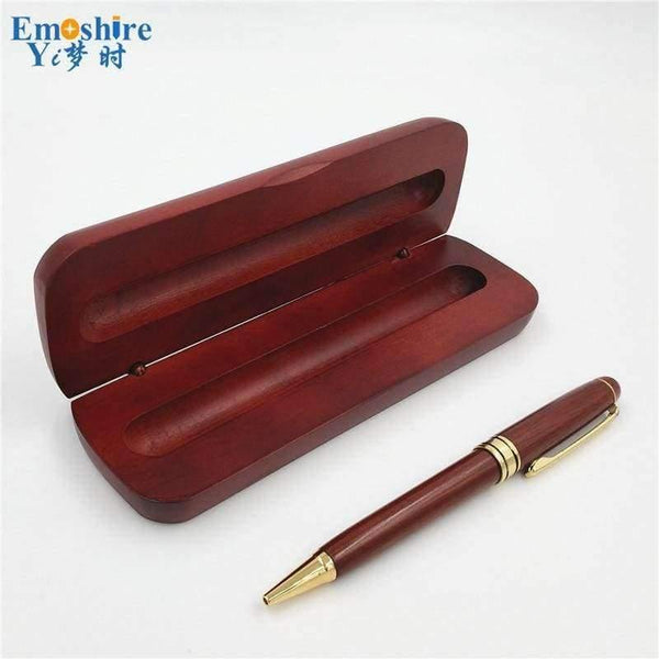 Planet Gates Signature Pen Wood Roller Ball Pen Ballpoint Pen For Writing With Pencil Box Chinese Style Wood Stationey Supplies P046