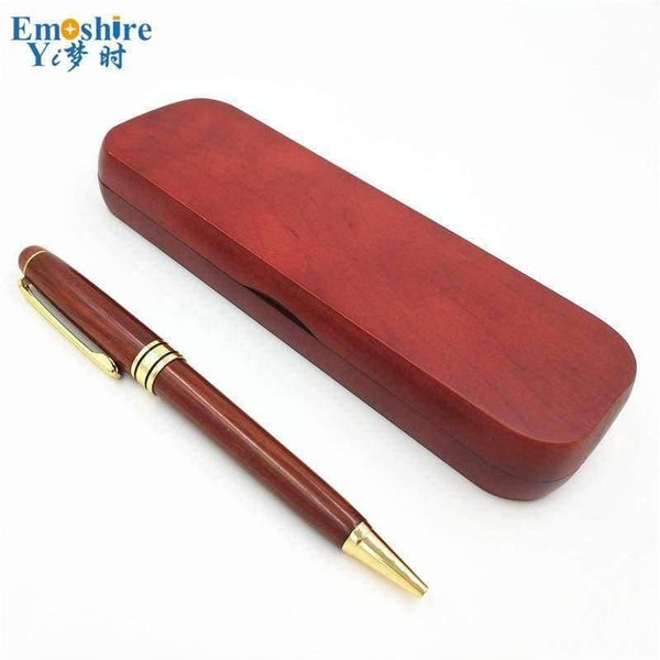 Planet Gates Signature Pen Wood Roller Ball Pen Ballpoint Pen For Writing With Pencil Box Chinese Style Wood Stationey Supplies P046