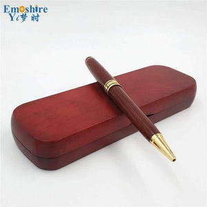 Planet Gates Signature Pen Wood Roller Ball Pen Ballpoint Pen For Writing With Pencil Box Chinese Style Wood Stationey Supplies P046