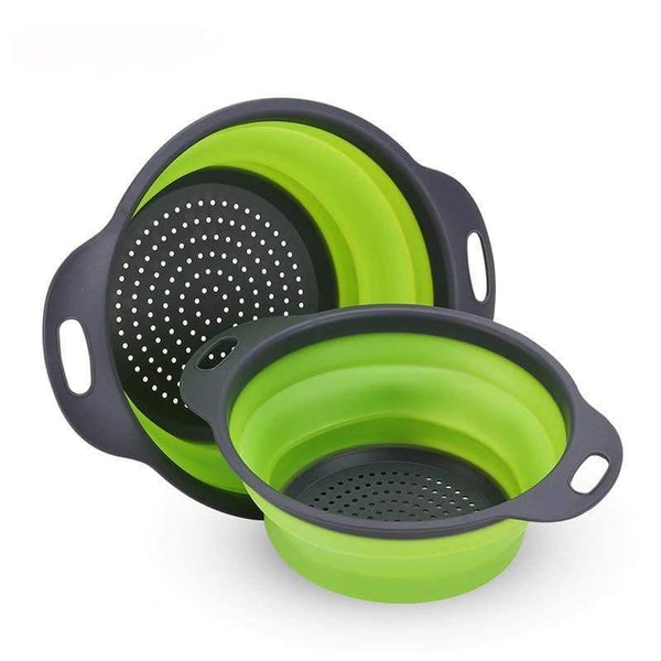 Silicone Collapsible Colander Vegetable Fruit Washing Drain Strainer Basket Strainer Foldable Colander With Handle Kitchen Tools