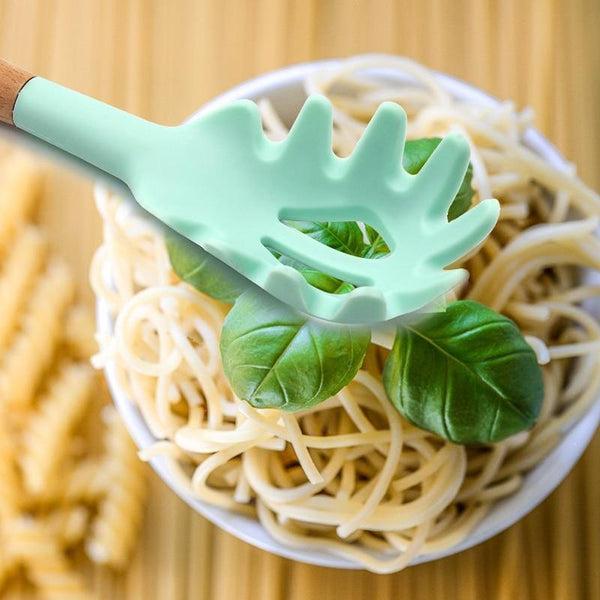 Planet Gates Silicone Cooking Utensils Kitchen Utensil set - 9&11 Natural Wooden Silicone Cooking  Utensils - Kitchen Tools Gadgets