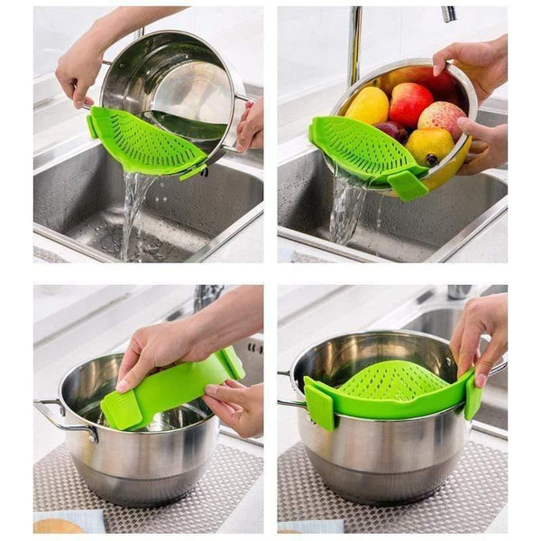 Silicone Pot Strainer Clip-on Pasta Draining