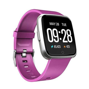 Planet Gates Silicone Purple Smart Watch Blood Pressure Oxygen Smartwatch Waterproof BT4.0 Heart Rate Monitor for IOS Android