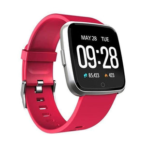 Planet Gates Silicone Red Smart Watch Blood Pressure Oxygen Smartwatch Waterproof BT4.0 Heart Rate Monitor for IOS Android