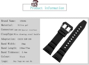 Planet Gates Silicone Rubber waterproof Strap for Casio sgw-100 watchbands Smart watches accessories Strap Bracelet