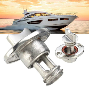 Planet Gates Silver 1" Marine Boat Surface Polishing Oval Garboard Drain Plug Fits Hole Screw Thread Corrosion Resistant 316 Stainless Steel