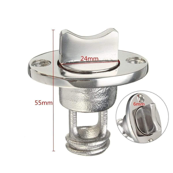 Planet Gates Silver 1" Marine Boat Surface Polishing Oval Garboard Drain Plug Fits Hole Screw Thread Corrosion Resistant 316 Stainless Steel