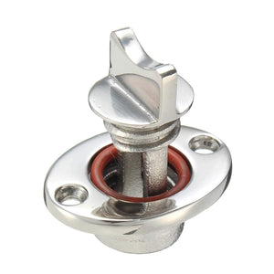 Planet Gates Silver 1" Marine Boat Surface Polishing Oval Garboard Drain Plug Fits Hole Screw Thread Corrosion Resistant 316 Stainless Steel