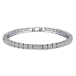 Planet Gates Silver / 1 Row Rhinestone Zircon Rome Bride CZ  Tennis Multi-layer Gold silver Bracelet & Bangles Men/Women Hip hop Party Jewelry  4.0 mm*19 cm