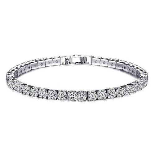 Planet Gates Silver / 1 Row Rhinestone Zircon Rome Bride CZ  Tennis Multi-layer Gold silver Bracelet & Bangles Men/Women Hip hop Party Jewelry  4.0 mm*19 cm
