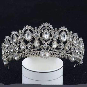 Planet Gates SILVER 1 / White Silver Crystal Bride Tiara Crown Fashion Pearl Queen Wedding Crown Headpiece Wedding Hair Jewelry Accessories Wholesale