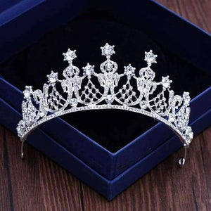 Planet Gates Silver 10 Silver Gold Color Crystal Crowns Bride tiara Fashion Queen For Wedding Crown Headpiece Wedding Hair Jewelry Accessories