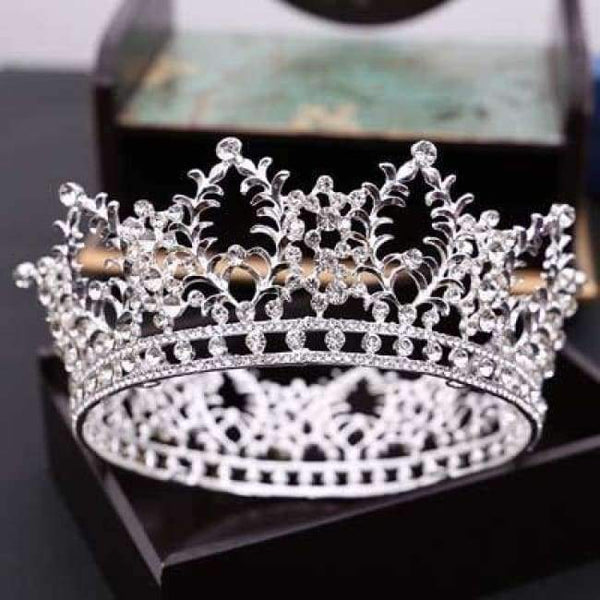 Planet Gates SILVER 10 / White Silver Crystal Bride Tiara Crown Fashion Pearl Queen Wedding Crown Headpiece Wedding Hair Jewelry Accessories Wholesale