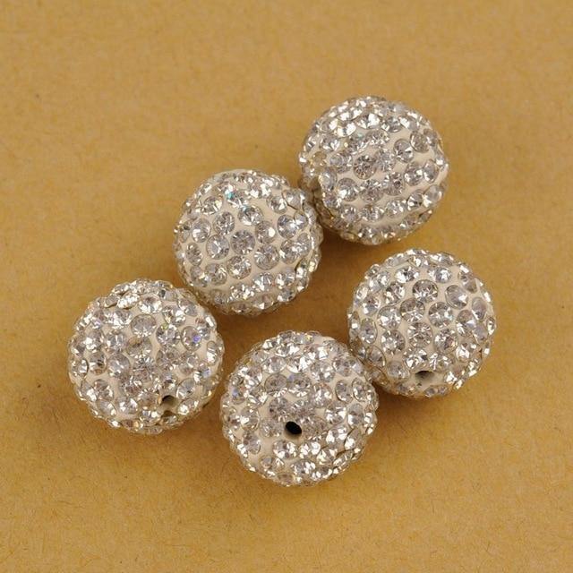 Planet Gates 100pcs 14mm Rhinestones Crystal Pave Clay Round Disco Ball Spacer Beads Fashion Jewelry Spacers for Bracelet Necklace Making DIY