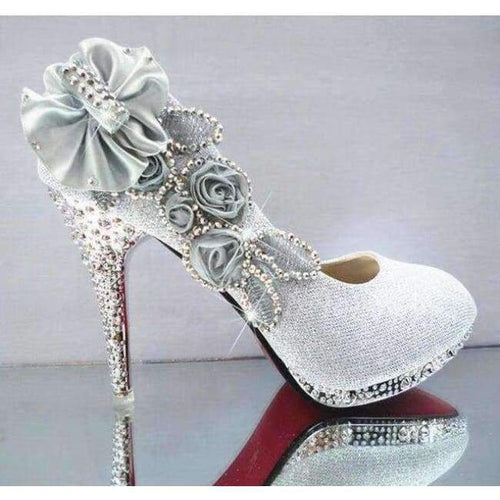 Planet Gates silver 10cm / 4 2016 Glitter Gorgeous Wedding Bridal Evening Party Crystal High Heels Women Shoes Sexy Woman Pumps Fashion Bridal Shoes 9 color