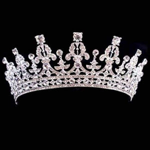 Planet Gates SILVER / White Silver Crystal Bride Tiara Crown Fashion Pearl Queen Wedding Crown Headpiece Wedding Hair Jewelry Accessories Wholesale