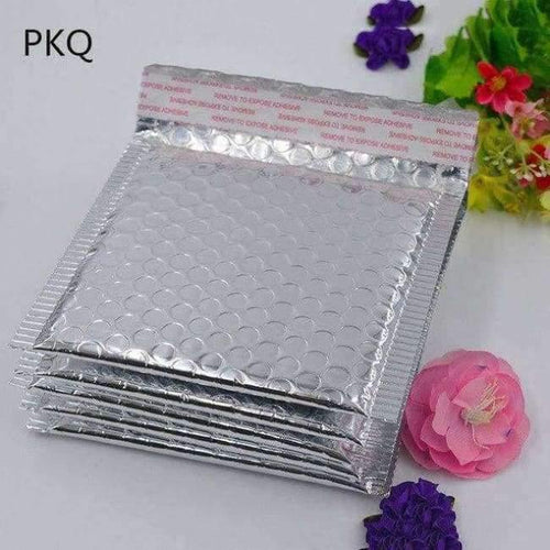 Planet Gates Silver / 11X11cm inner9X10cm 50pcs Silver Bubble Envelopes Bags Mailers Padded Shipping Envelope With Bubble Mailing Bag Business Supplies 10 sizes 11x13cm
