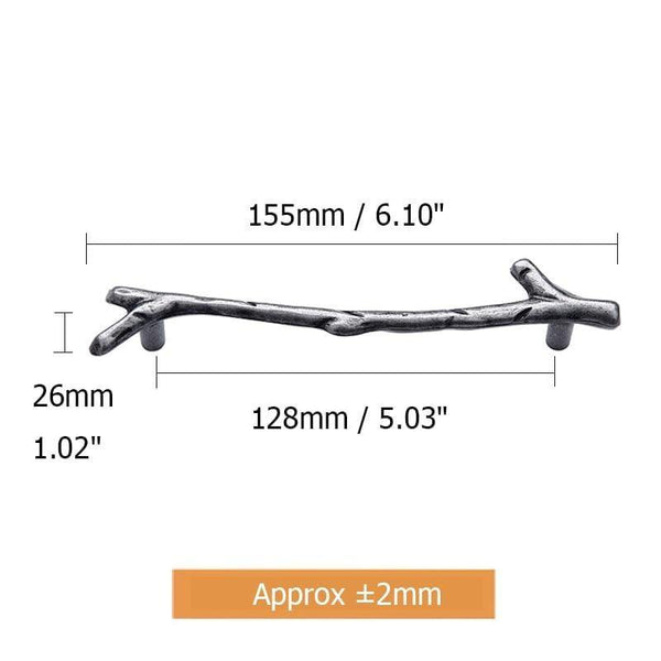 Fashion Tree Branch Furniture Handle 96mm 128mm Black Silver Bronze Kitchen Cabinet Handles Drawer Knobs Door Pulls Hardware