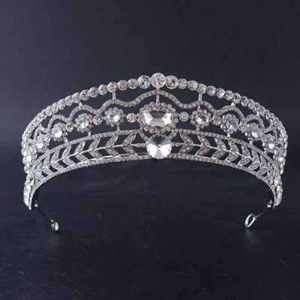 Planet Gates SILVER 13 / White Diverse Silver Crystal Bride Tiara Crown Fashion Pearl Queen Wedding Crown Headpiece Wedding Hair Jewelry Accessories Wholesale