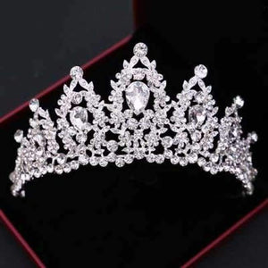 Planet Gates SILVER 14 / White Silver Crystal Bride Tiara Crown Fashion Pearl Queen Wedding Crown Headpiece Wedding Hair Jewelry Accessories Wholesale