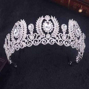 Planet Gates SILVER 15 / White Silver Crystal Bride Tiara Crown Fashion Pearl Queen Wedding Crown Headpiece Wedding Hair Jewelry Accessories Wholesale