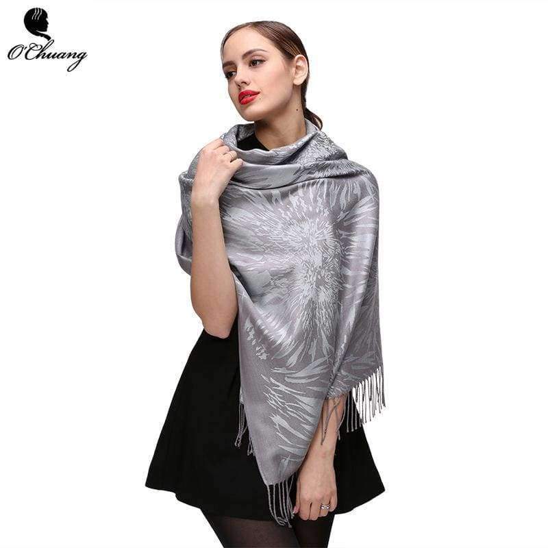 Planet Gates Silver / 180x70cm Winter Scarf Women Silver pashmina Jacquard Wraps shawl Echarpes Femme Long scarves pashmina cachecol feminino inverno