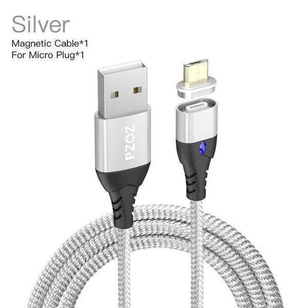Planet Gates Silver 1m For Micro / 1m PZOZ 5A Magnetic Cable Micro usb Type C Super Fast Charging Phone Microusb Type-C Magnet Charger usb c For iphone huawei xiaomi