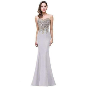 Planet Gates Silver / 2 Gold Applique Royal Blue Lilac Mermaid Bridesmaid Dresses 2018 Long Wedding Party Dress robe demoiselle d'honneur