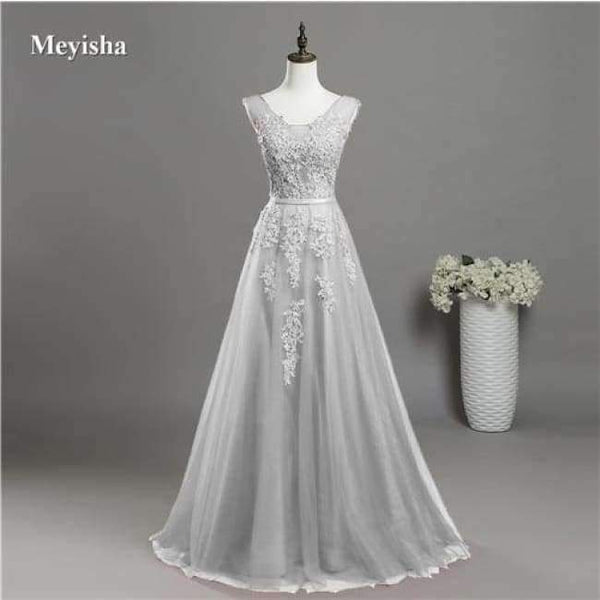 Planet Gates Silver / 2 V Neck Lace Beaded Navy Royal Blue Burgundy Black Red Silver Bridesmaid Dresses Formal Party Gowns Dress Plus Size