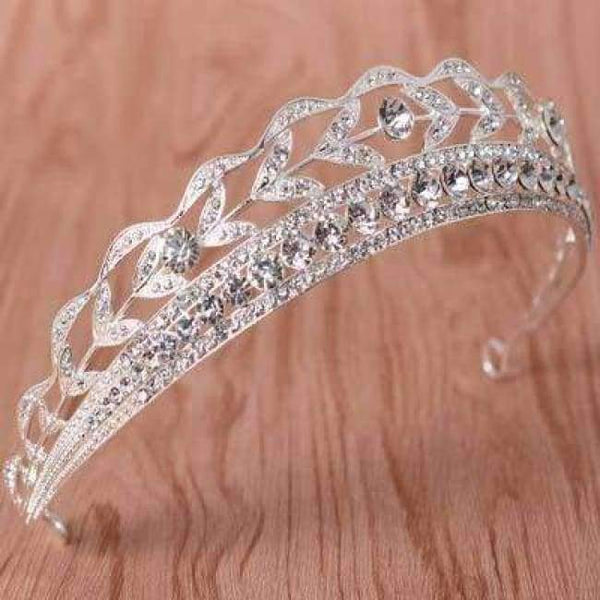 Diverse Silver Crystal Bride Tiara Crown Fashion Pearl Queen Wedding Crown Headpiece Wedding Hair Jewelry Accessories Wholesale - Silver 2 /