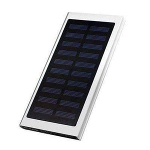 Planet Gates Silver 20000mAh Solar Power Bank External Battery quick charge Dual USB Powerbank Portable Mobile phone Charger for iPhone 8 X Xiaomi