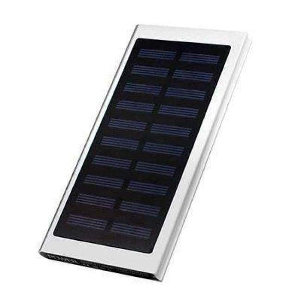Planet Gates Silver 20000mAh Solar Power Bank External Battery quick charge Dual USB Powerbank Portable Mobile phone Charger for iPhone 8 X Xiaomi