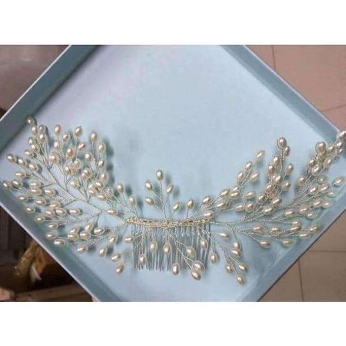 Planet Gates Silver 2018 New Luxurious Bride Hair Accessories 100% Handmade Pearl Wedding Hair Jewelry Party Pom Bridal Starry Hair Comb Pearl Tiara