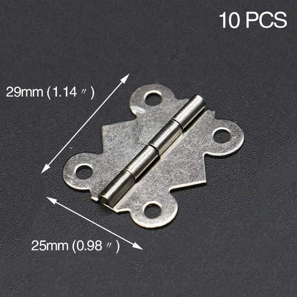 10pcs Mini Butterfly Door Hinges Gold Silver Bronze Cabinet Drawer Jewellery Box Decorate Hinge For Furniture Hardware
