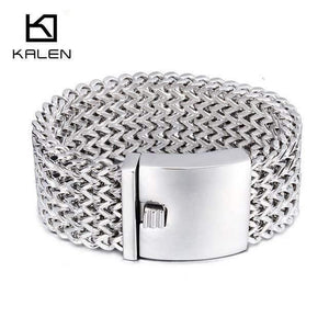 Planet Gates Silver 30mm / 19cm Stainless Steel Link Chain Bracelets High Polished Dubai Gold Mesh Bracelets For Men Cool Jewelry Accessories Gifts