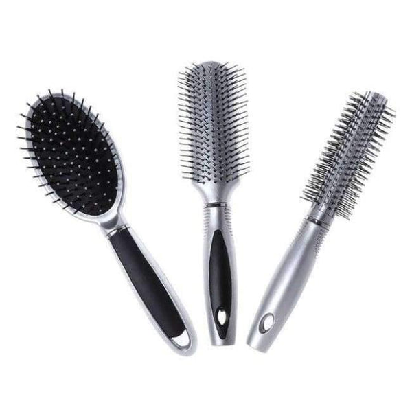Planet Gates Silver 3Pcs Hair Massage Brush Styling Hairdressing Comb Set Salon curly Dressing Brush Hair Care Styling Tools Pink Silver Blue