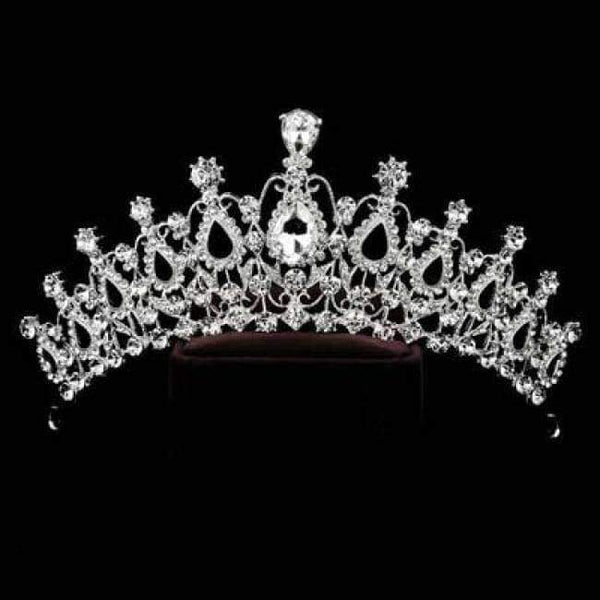Planet Gates SILVER 4 / White Silver Crystal Bride Tiara Crown Fashion Pearl Queen Wedding Crown Headpiece Wedding Hair Jewelry Accessories Wholesale
