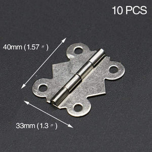10pcs Mini Butterfly Door Hinges Gold Silver Bronze Cabinet Drawer Jewellery Box Decorate Hinge For Furniture Hardware