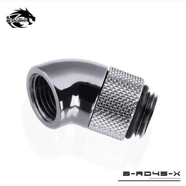 Planet Gates Silver 45 Diamond B-RD90-X/B-RD45-X 45/90 Degree Female-Male Rotate Fitting Rotatable Elbow For PC Water Cooling G1/4