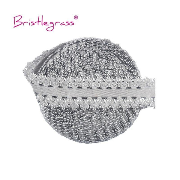 Planet Gates Silver 5 Yard 3/4" 20mm Picot Loop Crown Frilly Lace Trim Elastics Spandex Bands Hair Tie Headband Tutu Dress Sewing Craft