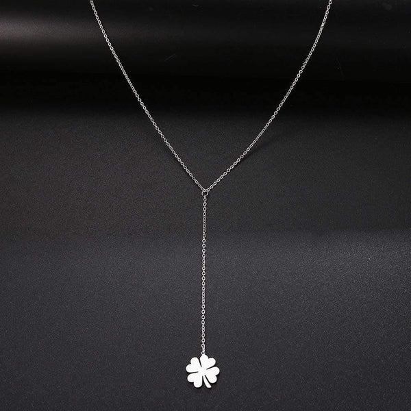 Fashion Clover Pendant Gold For Women Metal Chain Necklace Party Charm Stainless Steel Jewelry Accessories Gifts