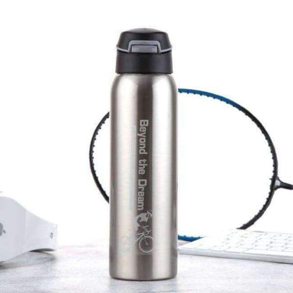 Planet Gates Silver 600ML Outdoor Sports Water Bottle Cycling Camping Thermal Insulation Stainless Steel Bike Team Water Bottle Thermos Flasks