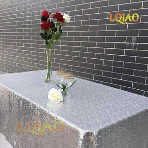 Planet Gates Silver / 60x102in-150x255cm Sparkly Pink Gold/Silver 120x200cm Sequin Glamorous Tablecloth/Fabric For Wedding Party Table Decorations Sequin Table Cloth