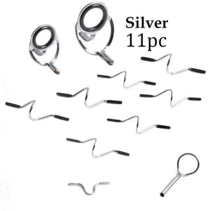 Planet Gates Silver / 7-10wt Maximumcatch 9ft 4wt to 10wt 11Pcs  Fly Rod Guides Set Titanium/Chrome Tip Hook Fly Fishing Accessory