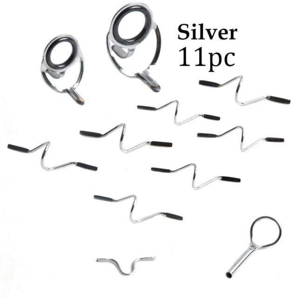 Planet Gates Silver / 7-10wt Maximumcatch 9ft 4wt to 10wt 11Pcs  Fly Rod Guides Set Titanium/Chrome Tip Hook Fly Fishing Accessory