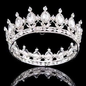 Planet Gates SILVER 7 / White Silver Crystal Bride Tiara Crown Fashion Pearl Queen Wedding Crown Headpiece Wedding Hair Jewelry Accessories Wholesale