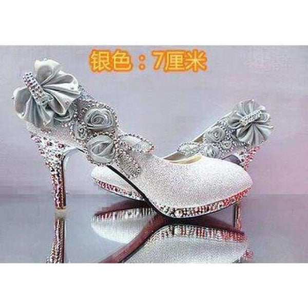 Planet Gates silver 7cm / 4 2016 Glitter Gorgeous Wedding Bridal Evening Party Crystal High Heels Women Shoes Sexy Woman Pumps Fashion Bridal Shoes 9 color