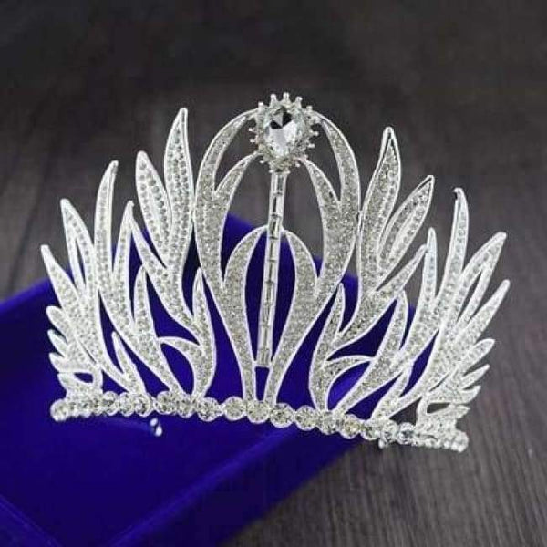 Planet Gates SILVER 8 / White Silver Crystal Bride Tiara Crown Fashion Pearl Queen Wedding Crown Headpiece Wedding Hair Jewelry Accessories Wholesale